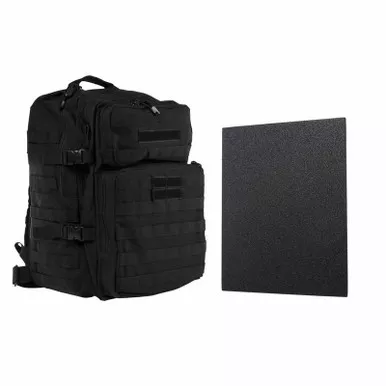 NcStar Assault Backpack w/ Level IIIA UHMWPE Hard Ballistic Plate Flat Rectangular Cut - 11" x 14"