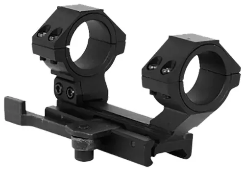 NcStar Marcq Scope Mount/Ring Combo Black Anodized AR15/M16 Quick Release 30mm-1″ Tube Cantilever/Weaver/Picatinny Mount Aluminum AR Platform