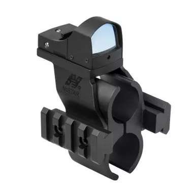 NcStar MSHBDREM Shotgun Barrel & Magazine Tube Rail Mount & Micro-Dot Reflex Sight for Remington 870