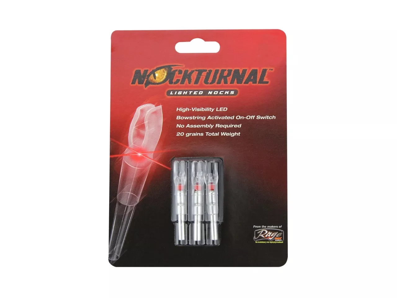 Nockturnal Lighted Nocks Red X 3 pk.
