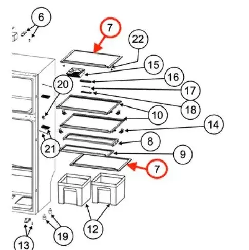 Norcold Refrigerator/Freezer Crisper Shelf for N10DC Series Refrigerators• 640168