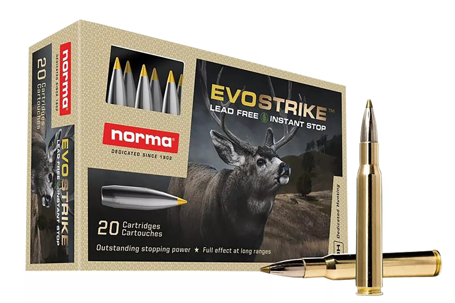 Norma Ammunition Dedicated Hunting Evostrike 30-06 Springfield 139 Gr. Polymer Tip Boat Tail 20/Box