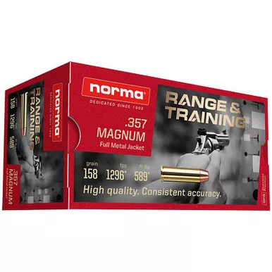 Norma Ammunition (RUAG) 620640050 Range and Training 357 Mag 158GR FMJ 50 Rounds