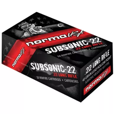 Norma Subsonic 22 LR 2400065 40GR HP High Performance Target 50 Rounds