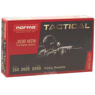 Norma Tactical .308 Win 295240020 150GR FMJ 20 Rounds