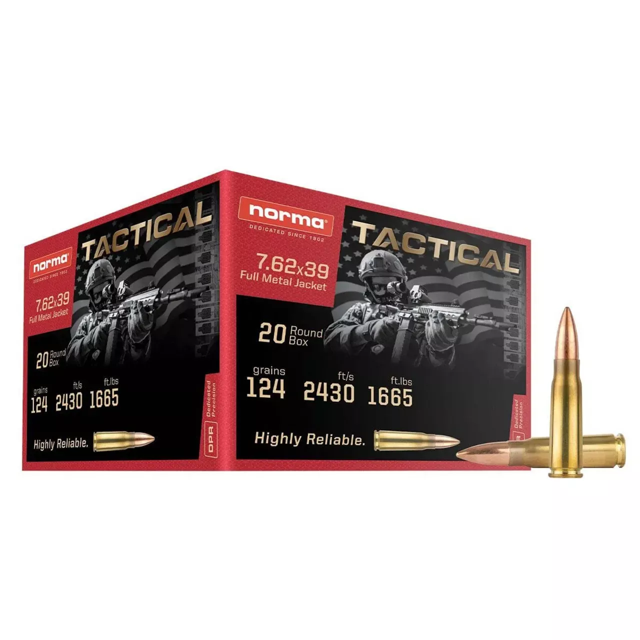 Norma Tactical Range &Training 7.62X39 124 Gr. FMJ 20 Rounds