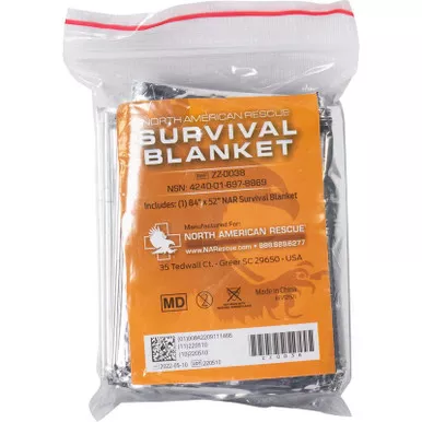 North American Rescue ZZ-0038 Survival Blanket - 52'' x 84''