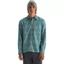 The North Face Men's Arroyo Lightweight Flannel - Algae Blue Nano Plaid - XL