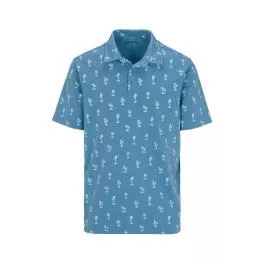 North River Outfitters Men's Garment Washed Print Pique - Blue Shadow - 2XL