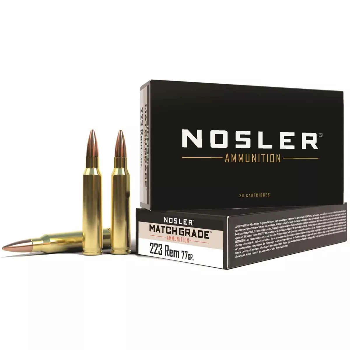 Nosler 223 rem 77 gr Match Custom 20rd