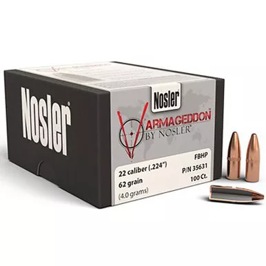NOSLER 35631 22CAL 62GR VARMAGEDDON FBHP 100 CT.