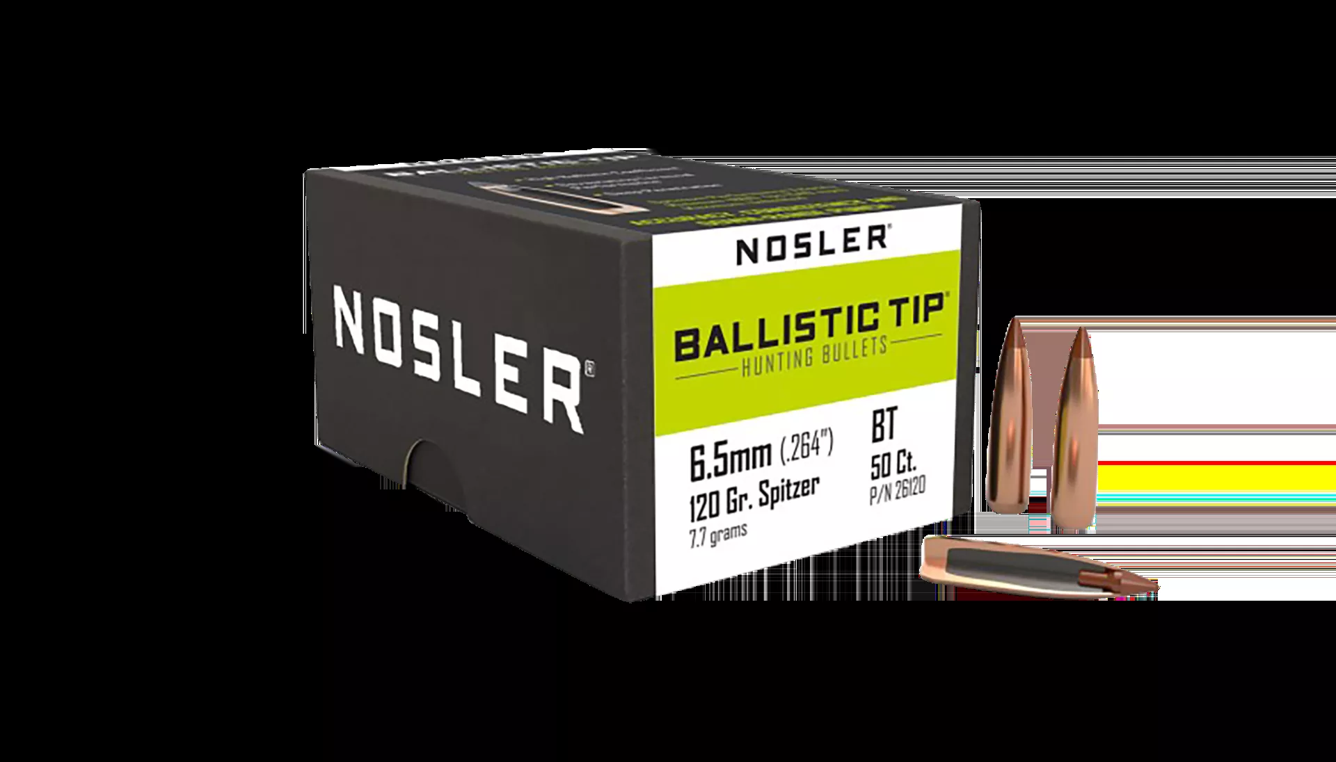 Nosler Ballistic Tip 6.5mm .264 120 Gr. Spitzer 50/Box