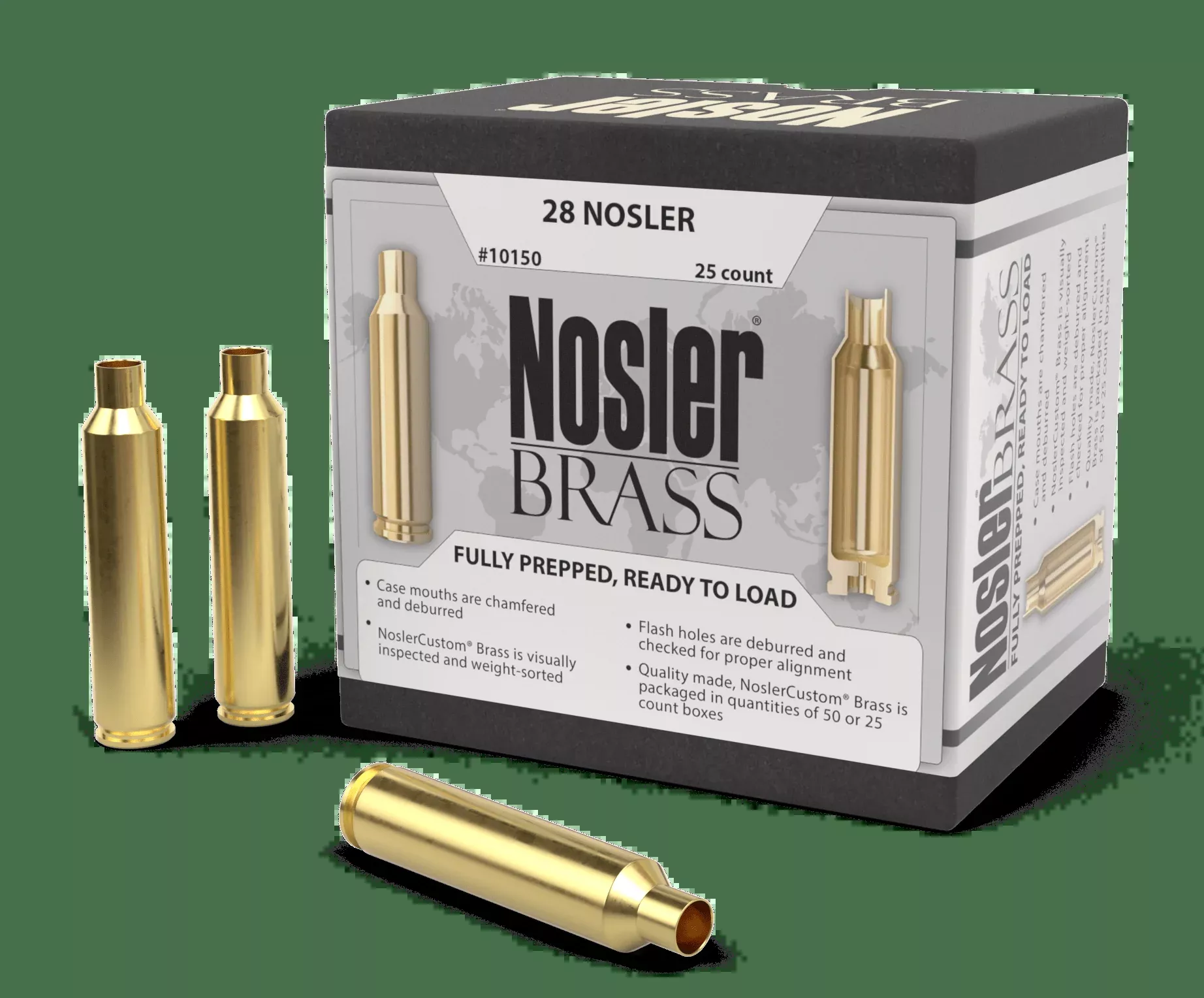 Nosler Custom Brass 28 Nolser 25 Pk.