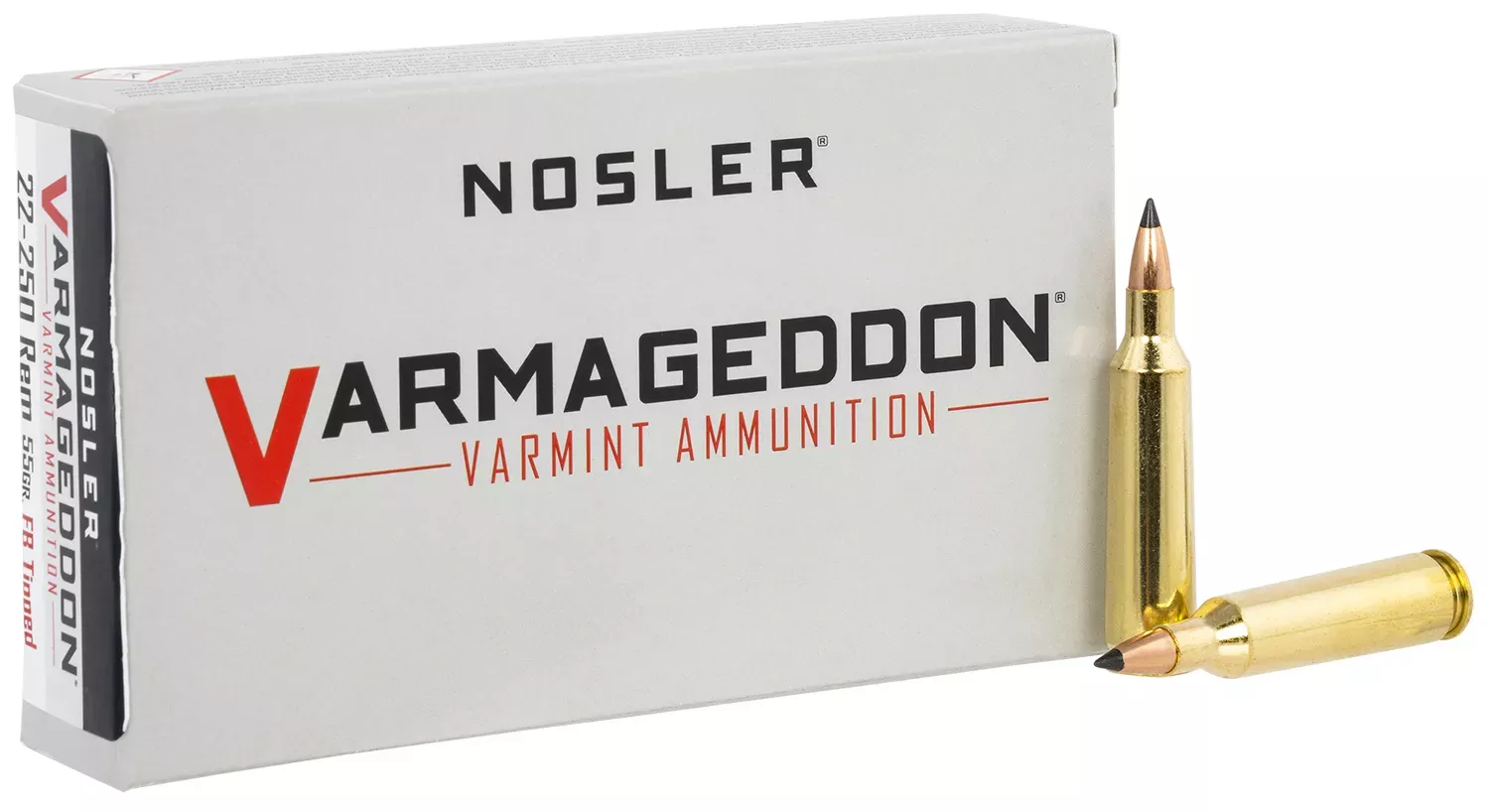 Nosler Varmageddon 22-250 Rem. 55 Gr. Flat Base Tipped 20/Box