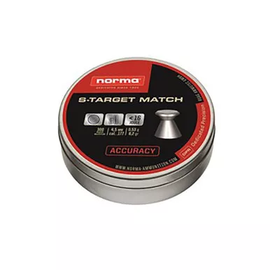Notma S-Target Match Air Gun Pellets 22 Caliber 14 Grain Tin Flat Nose of 200