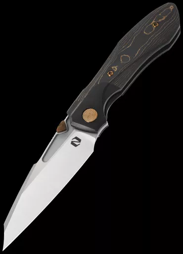 Null Knives Voodoo Doll Gold Camo Carbon Fibre Folding Knife
