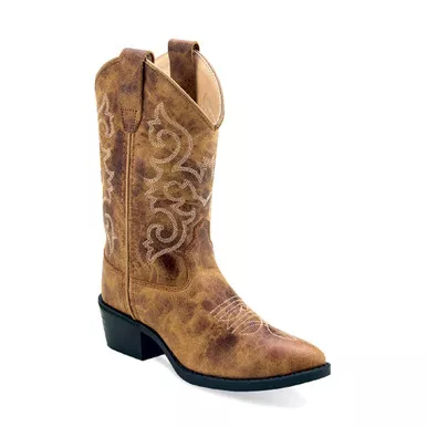 OLD WEST Children's Western Leather Cowboy Boots