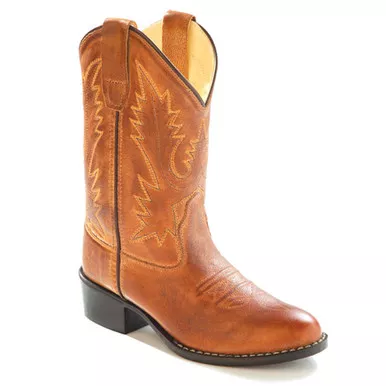 OLD WEST Kid's (Big Kid) Round Toe Tan Western Boot (1129)