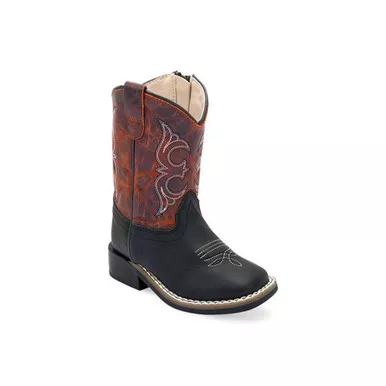 OLD WEST Unisex Toddler's Broad Square Toe Cowboy Boots (BSI19)