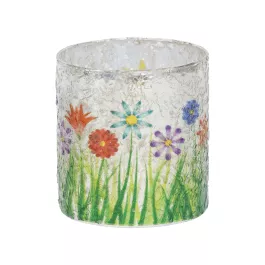 One Hundred 80 degrees Flower Garden Hurricane Candle Holder