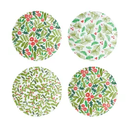 One Hundred 80 degrees Holiday Chalet Plate Set of 4
