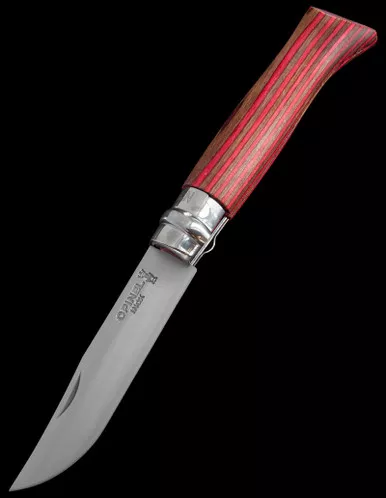 Opinel No. 08 Laminated Birch Red Folding Knife