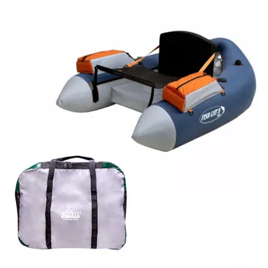 OUTCAST Fish Cat 5 Max Navy Float Tube with OUTCAST Green Float Tube Bag