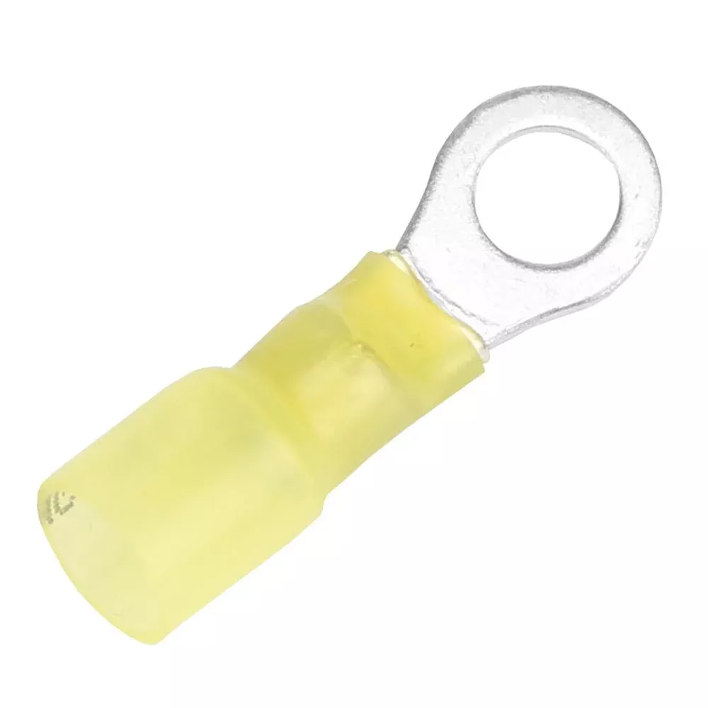 Pacer 12-10 AWG Heat Shrink Ring Terminal – 1/4″ Stud Size – 25 Pack