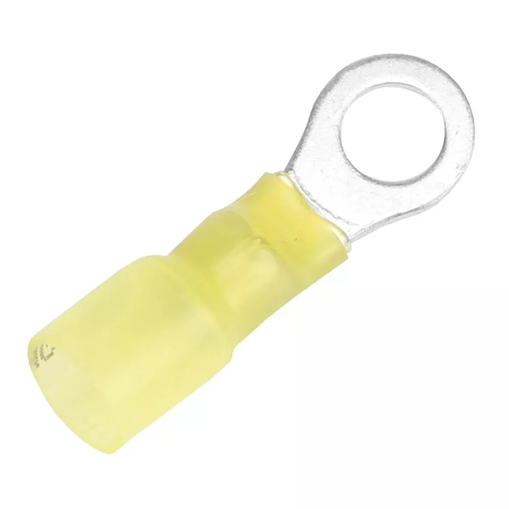 Pacer 12-10 AWG Heat Shrink Ring Terminal – 1/4″ Stud Size – 3 Pack