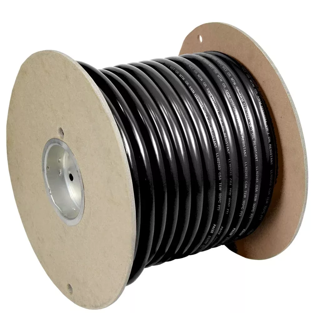Pacer Black 4/0 AWG Battery Cable – 100′