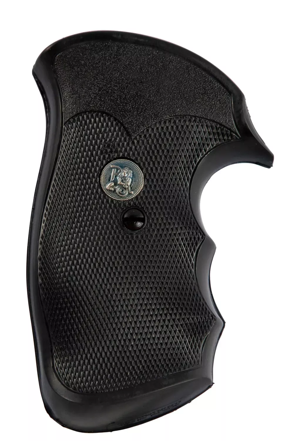 Pachmayr Decelerator Grip Checkered Black Rubber with Finger Grooves for S&W N Frame with Square Butt