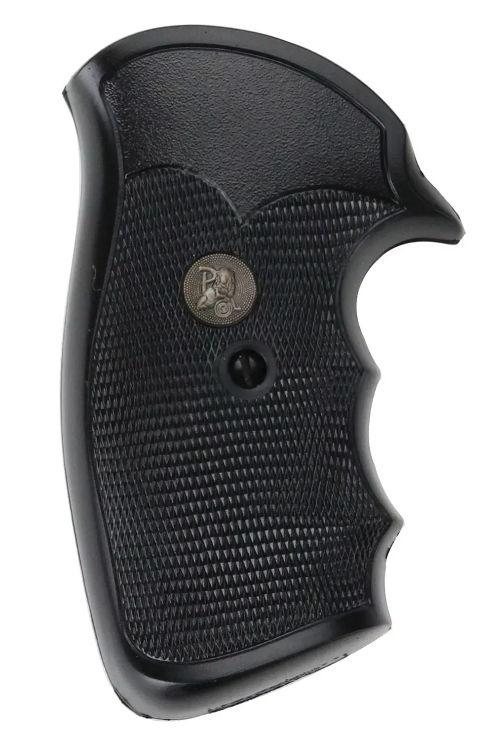 Pachmayr Gripper Grip Checkered Black Rubber with Finger Grooves for S&W K/L Frame with Square Butt