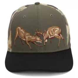 Paramount Outdoors Fighting Deer Rut Cap 6-Panel Riverside Wax Cloth Visor - Olive