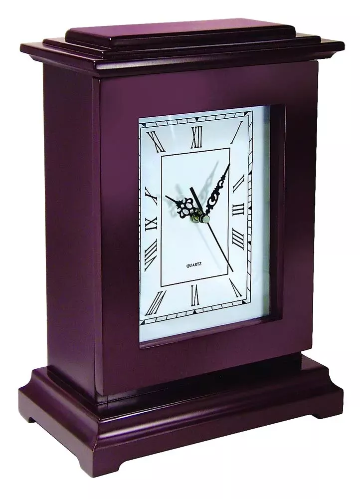 Peace Keeper Tall Gun Clock Front Panel Entry Mahogany Stain Wood Holds 1 Handgun 13.25 L x 9.50″ W x 6.25″ D”