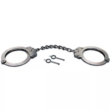 Peerless Model 702C-6X Oversized Chain-Linked Handcuffs w/ Eight Links, Nickel