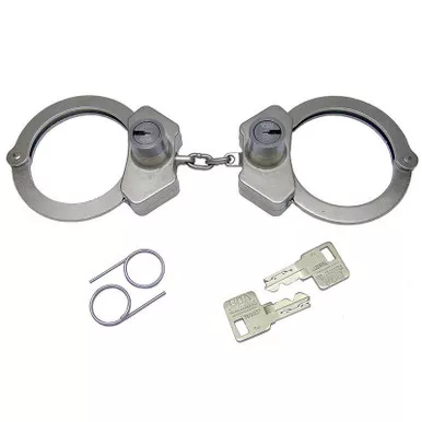 Peerless Model 702CHS High Security Oversize Chain-Link Handcuffs & Keys, Nickel