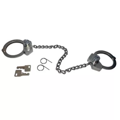 Peerless Model 703CHS High Security Chain-Link Leg Iron Handcuffs & Keys, Nickel