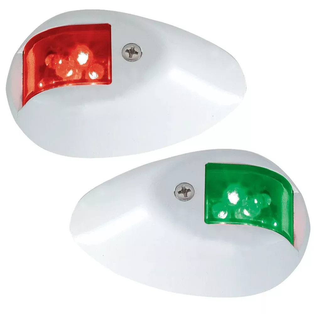Perko LED Side Lights – Red/Green – 12V – White Epoxy Coated Housing