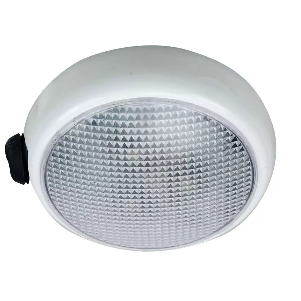 Perko Round Surface Mount LED Dome Light - White Powder Coat - withSwitch - 1356DP0WHT