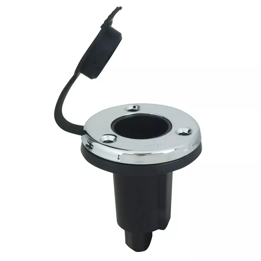 Perko Spare Round Plug-In Base - 3 Pin - Stainless Steel - Black - 104530SDP