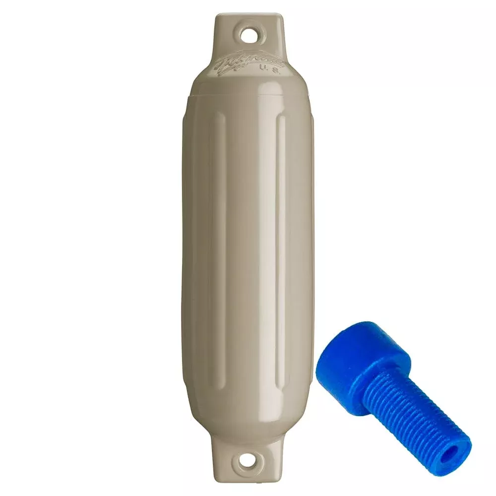 Polyform G-1 Twin Eye Fender 3.5″ x 12.8″ – Sand w/Adapter