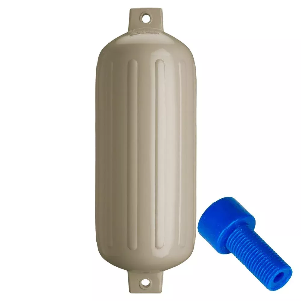 Polyform G-6 Twin Eye Fender 11″ x 30″ – Sand w/Adapter