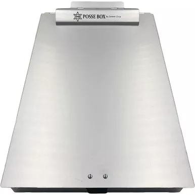 Posse Box PB-37C Aluminum Bottom Opening Two-Compartment Clipboard Box - 14.25" x 9.25" x 1.63"