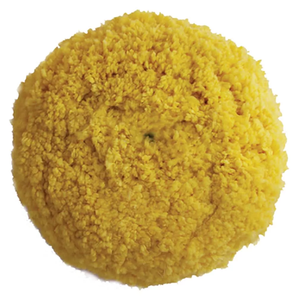 Presta Yellow Yellow Blended Wool Medium Cutting Pad - 9" Screw-On Pad - 810074