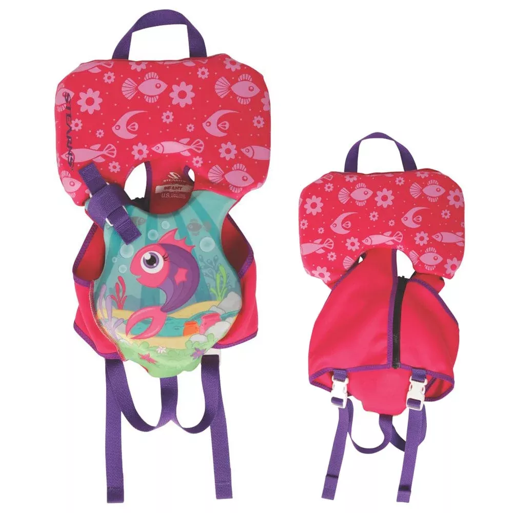 Puddle Jumper Infant Hydroprene™ Life Vest – Pink/Purple Fish – Under 30lbs