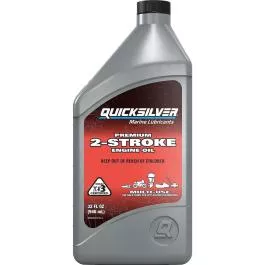Quicksilver Premium 2-Stroke Engine Oil for Outboards, PWCs, Snowmobiles and Motorcycles, 1 Quart – 8M0229789