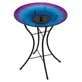 Regal Art & Gift 18″ Solar Fountain/Birdbath with Stand – Purple