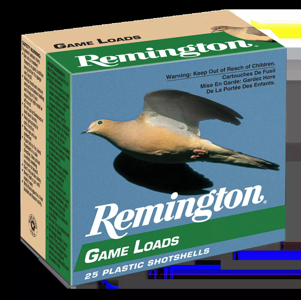 Remington Game Load Shotshells 12ga 2-3/4″ 1.0 oz #6 Lead Shot 25 Shells Per Box