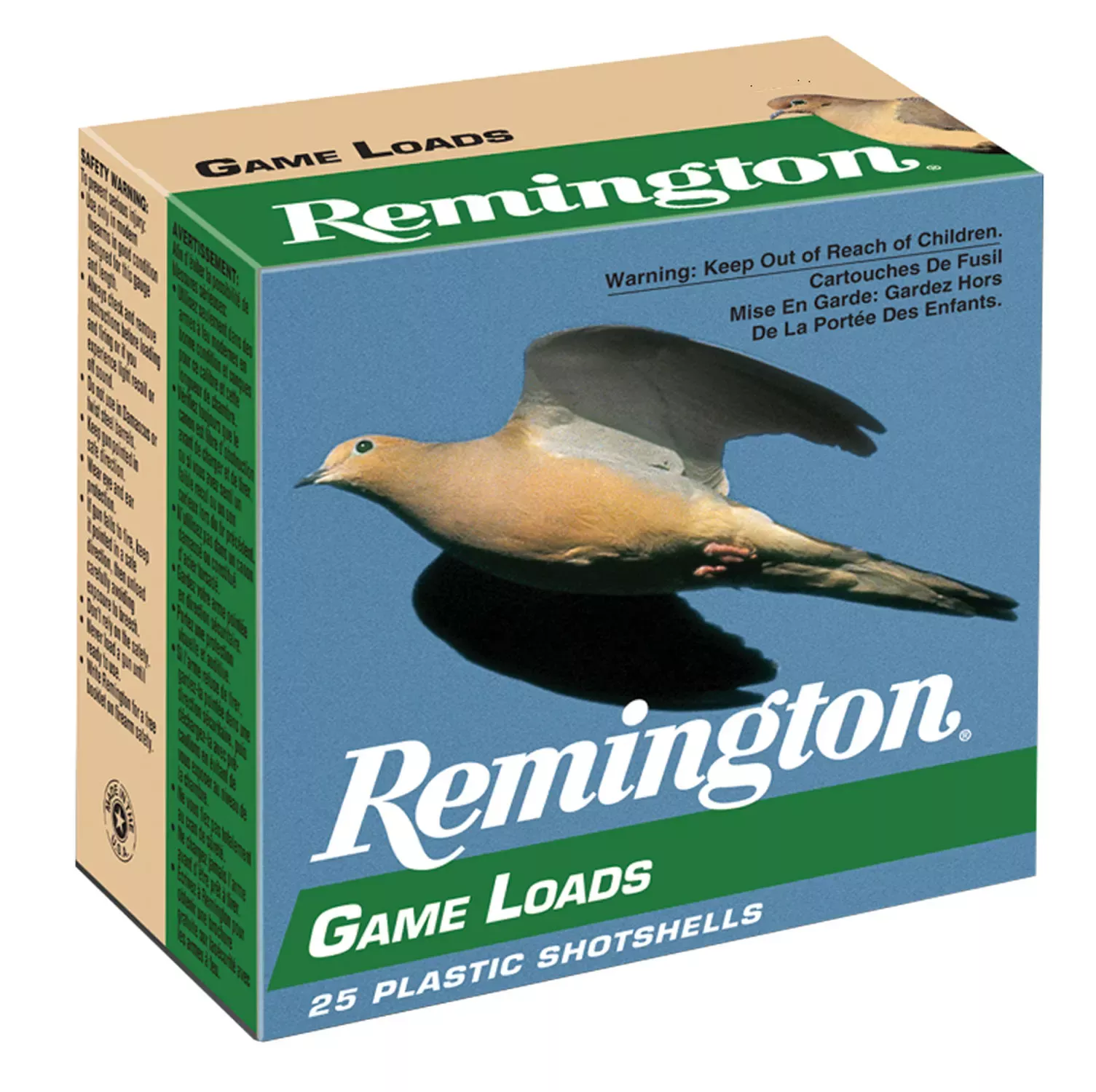 Remington Game Loads Shotshells 20ga 2-3/4″ 7/8 oz #8 Lead Shot 25 Shells Per Box