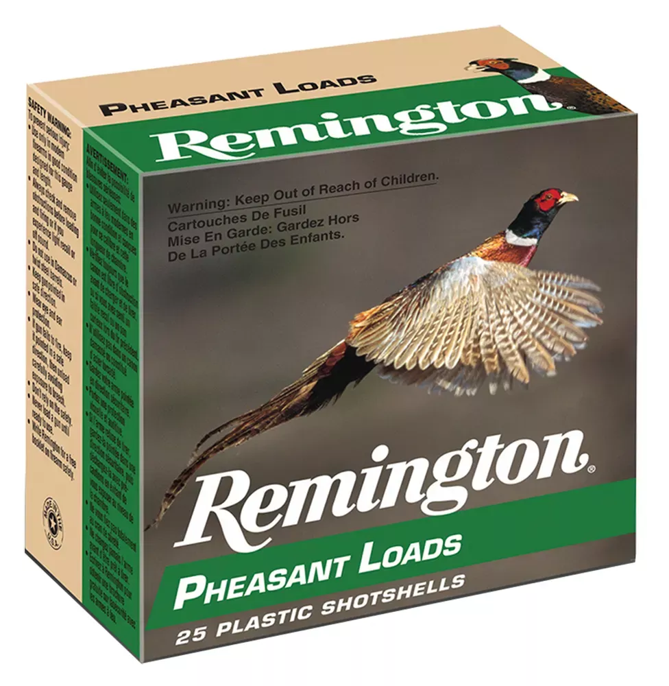 Remington Pheasant Shotshell 12ga 2-3/4″ 1-1/4 oz #4 Lead Shot 25 Shells Per Box